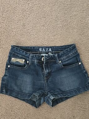 Women's Dark Blue Denim Shorts